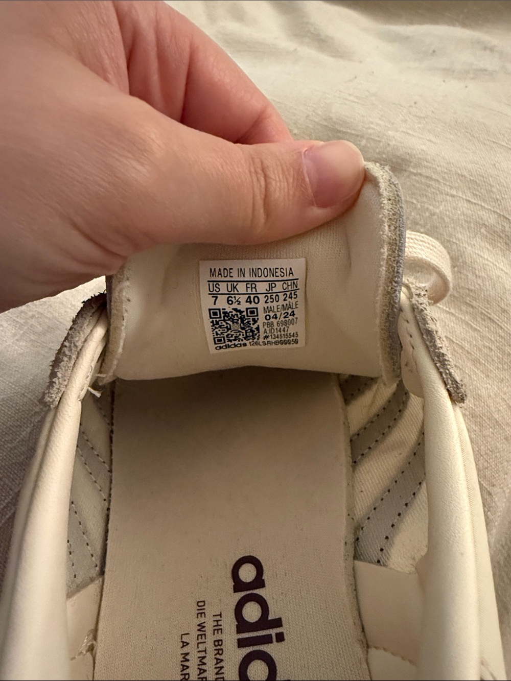 adidas Samba Sneakers in Cream & Brown with Gum Sole - Picture 6 of 8